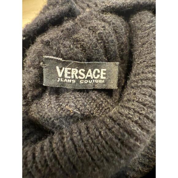 Versace Jeans Couture Black Merino Wool Turtleneck Sweater Mens Small - Picture 8 of 8